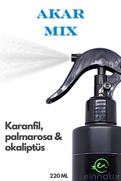 EinNatur Akarmix, Aromaterapik Oda Ve Kumaş Spreyi, Uçucu Yağ Ve Hidrosol Karışımı, %100 Saf, 220 Ml