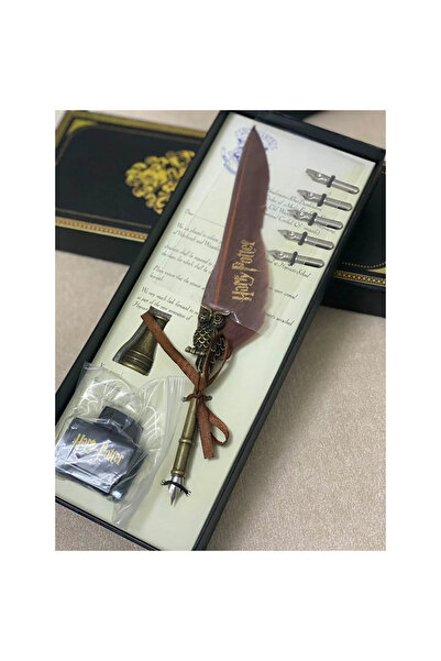 STLIFE Harry Potter Kuş Tüyü 5 Kalem Li Divit Hokka Kalem Seti Mürekkep Sevgi...