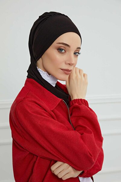 Aisha's Design Τουρμπάνι έτοιμο για χρήση, χτενισμένο βαμβάκι, HT-96, HT-96, Μαύρο