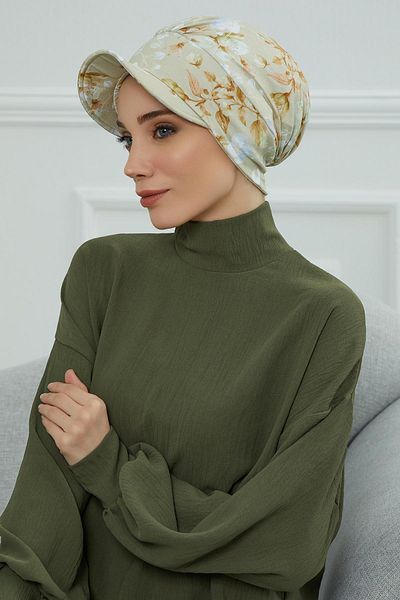 Aisha's Design Patterned Combed Cotton Bonnet Hat - B-30Yd