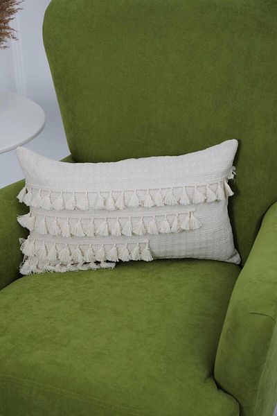 Aisha's Design غطاء وسادة مع إكسسوارات هامشية، K-258