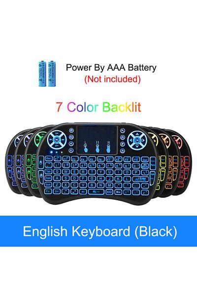 SkyBeats i8 Mini Keyboard 7 Color Backlit Remote Control 2.4G Wireless Air Mouse Keyboard For Android TV B...