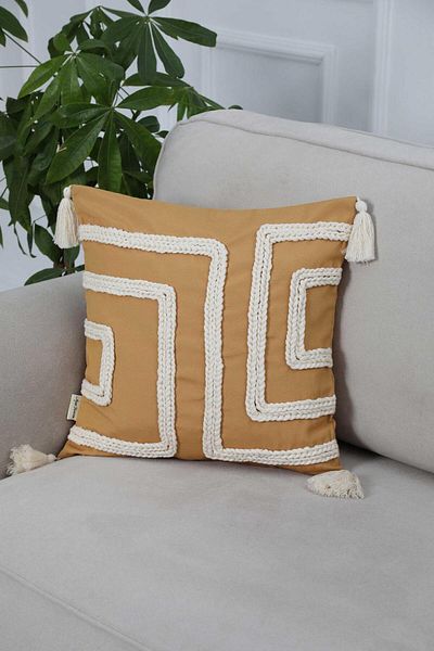 Aisha's Design Braided Tasseled Throw Pillow Cover - K-268