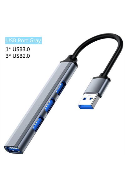Choice Usb Black Aluminum Alloy Splitter Multi-function One Drag Four Hubs Hub Expander High-speed Computer