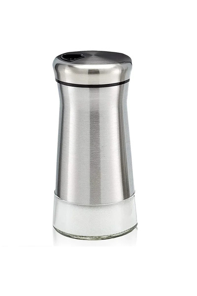 Choice Silver Original Glass Salt and Pepper Shakers Set with Adjustable Pour Holes Stainless Steel Salt Sh