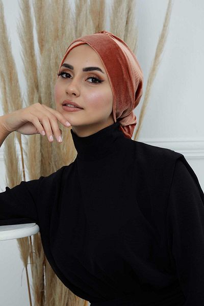 Aisha's Design Velvet Belted Bonnet - B-31K