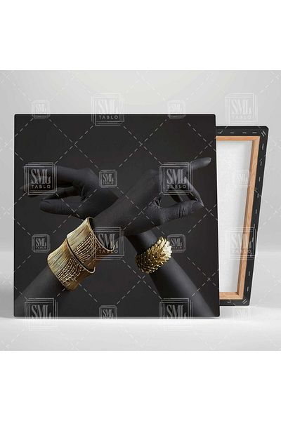 SML TABLO Accesoriu etnic din aur Model de mână Bijuterii din aur Combinație triplă modernă Set de 3 Pictură pe pânză