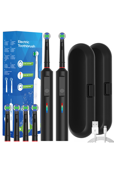 Choice 2x Smart Rotating Electric Toothbrush Set, Rechargeable Rotary Toothbr...