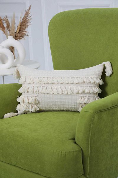 Aisha's Design Tasseled Fringed Throw Pillow Cover - K-249