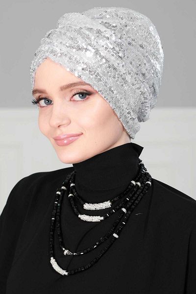 Aisha's Design Bonnet Sequined Hijab - B-9P