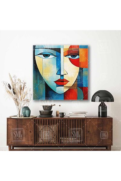 SML TABLO Model geometric Față Modernă Pătrată Canvas Painting