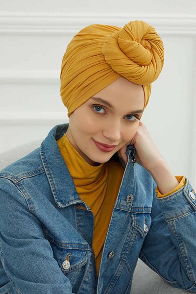 Aisha's Design بونيه قطن ممشط - برباط، موديل b-1