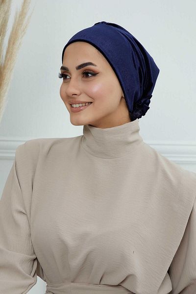 Aisha's Design بونيه مخملي - تفاصيل وردية، b-53k