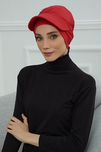 Aisha's Design Combed Cotton Bonnet - Visor Detailed, B-66
