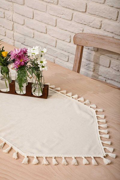 Aisha's Design 90x30 عداء مزين بشراشيب، r-32k
