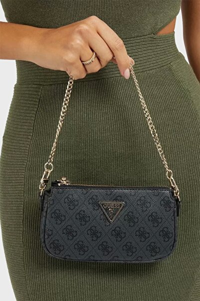 Guess NOELLE DBL POUCH CRO Kadın Antrasit Mini Çanta HWBG7879710-CLO