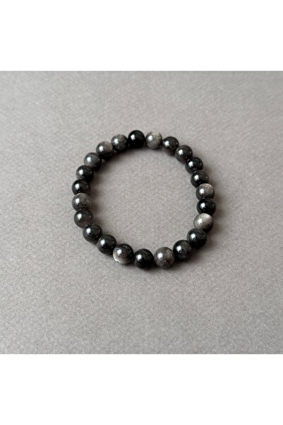 turkuaz&naturelTaşçıMurat1990 8 mm Obsidyen Doğal Taş Bileklik AAA Kalite Obs...