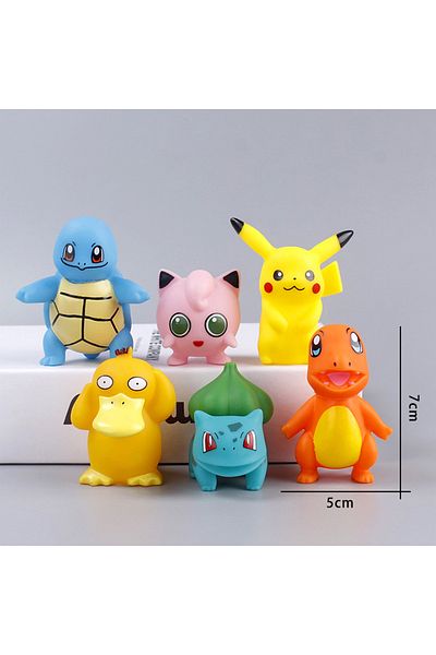 Choice 6pcs Tomy Pokemon Anime Figure Pikachu Psyduck Squirtle Jigglypuff Bulbasaur Kawaii Toys Model 6 Typ