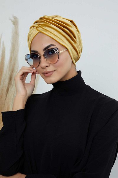 Aisha's Design بونيه مخملي موديل B-9K