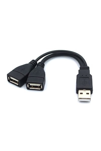 JETTING كابل تمديد USB 2.0 مقسم Y بطول 15 سم، محول طاقة من ذكر واحد إلى أنثى، مناسب لأجهزة الكمبيوتر والسيارات