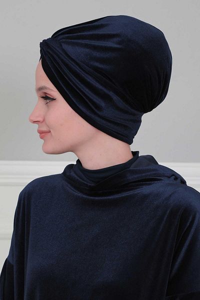 Aisha's Design Velvet Mihrace Bonnet - B-4K