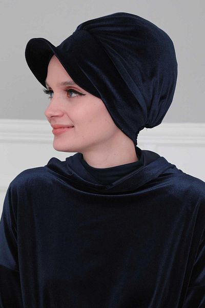 Aisha's Design Velvet Visor Bonnet - B-30K Model