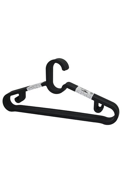 Mu Art Ahşap 10Pcs Plastic - Anthracite Gray Clothes Hanger (5175)
