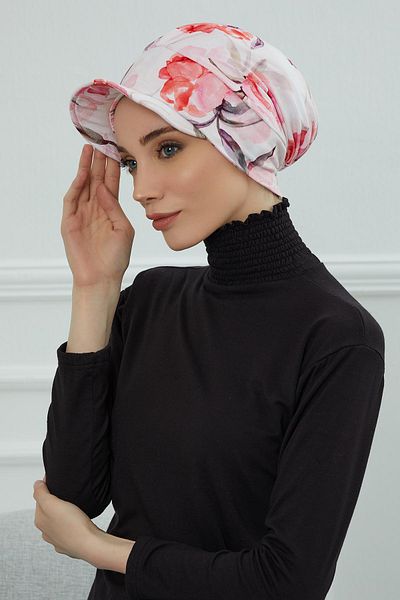 Aisha's Design بونيه قطن ممشط منقوش - مع قبعة، B-30yd