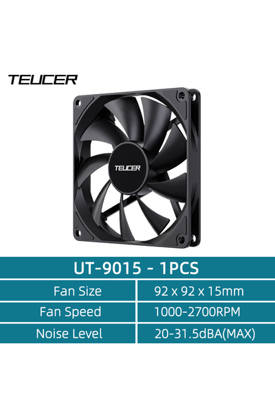 choice2 NO RGB black 1 pcs TEUCER CPU Cooling Fan 9cm 4PIN PWM Thin Fan Hydra...