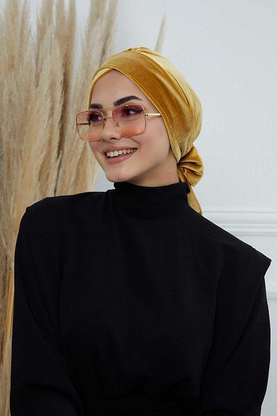 Aisha's Design Velvet Belted Bonnet - B-31K