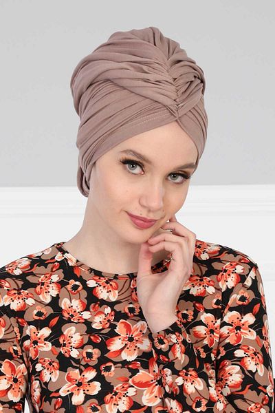 Aisha's Design بونيه قطن ممشط - برباط، موديل b-1