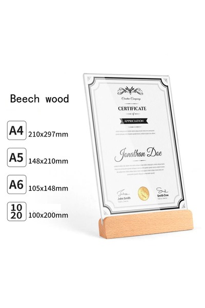 Choice حامل إطار صور أكريليك عمودي شفاف A5 بحجم A4/A5/A6 لعرض ملصقات وشهادات المخيم