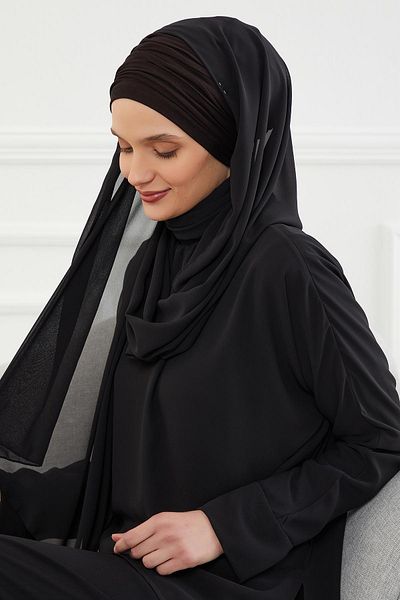 Aisha's Design Combed Cotton Bonnet Chiffon Shawl,bts-1,bts-1