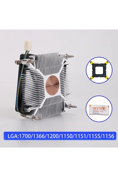 Choice مبرد وحدة المعالجة المركزية NO RGB أسود 80MM مبرد وحدة المعالجة المركزية MINI الكل في واحد برج آلة مروحة نحيفة لـ Intel LGA 1155 11