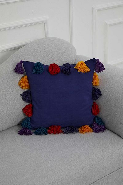 Aisha's Design Colorful Tasseled Throw Pillow Cover - K-280