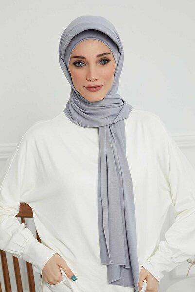 Aisha's Design Siperlikli Penye Şal,SS-1,Gri