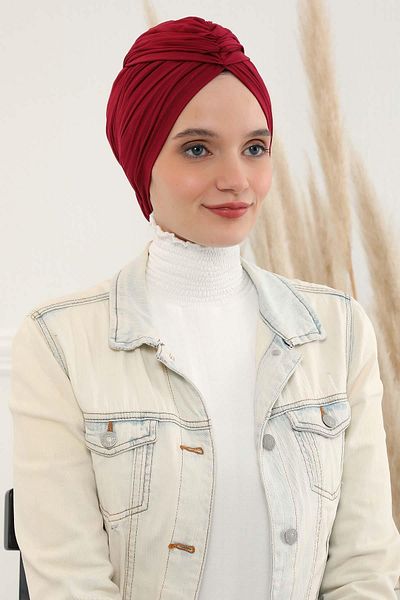 Aisha's Design بونيه قطن ممشط - برباط، موديل b-1