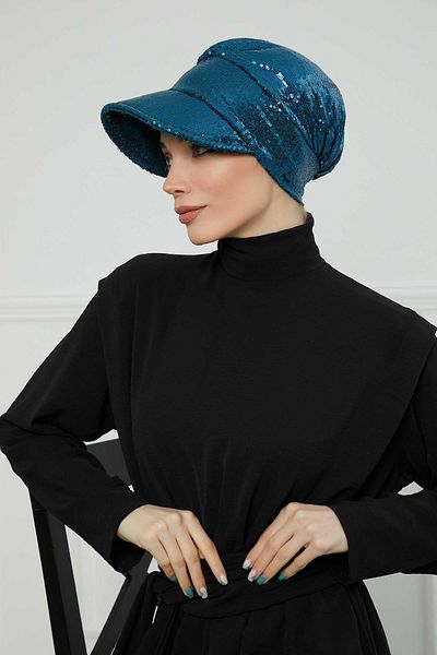 Aisha's Design قبعة قناع مطرزة - بونيه، b-73p