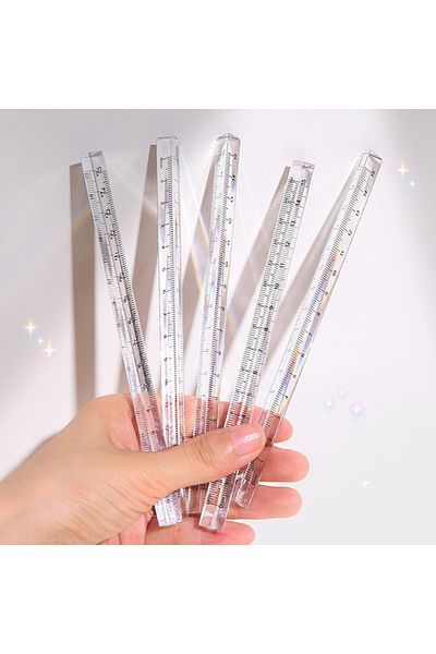 Choice 1pc Can See The Rainbow Transparent Triangle Ruler Cute Multi-function Ruler Diy Drawing Students Sc