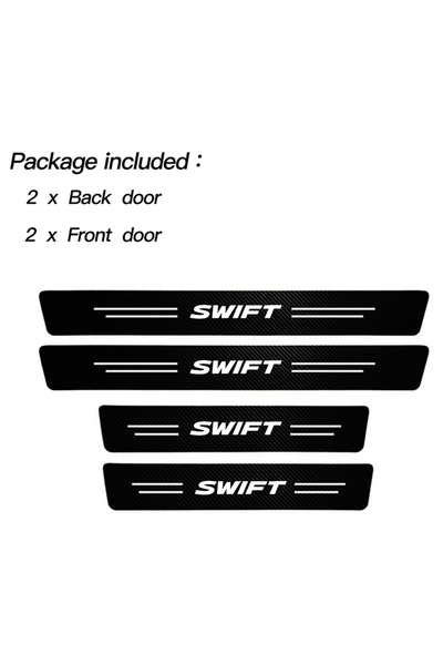 Choice 4 قطع من ملصقات عتبة باب السيارة الجانبية المصنوعة من ألياف الكربون، م...
