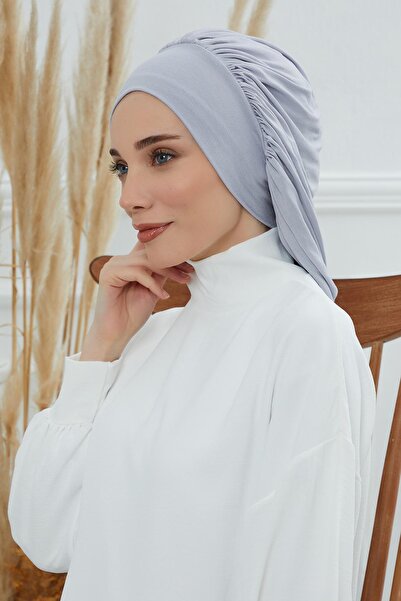 Aisha's Design Flowy Combed Cotton Bonnet, B-25, Gray 2