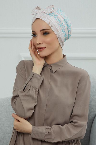 Aisha's Design B-7Yd Model Patterned Front Bow Bonnet