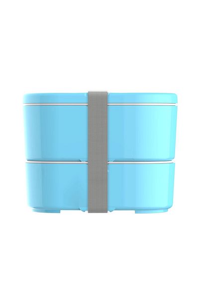 zweikell Carolina 3 Compartment 1450ml Lunch Box - Boxy Large Food Carrying Container - Blue