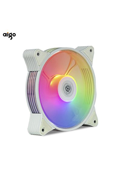 Choice مروحة تبريد Aigo AR12 بيضاء 120 مم RGB لألعاب الكمبيوتر مجموعة هيكل الكمبيوتر مروحة تبريد 12 سم قابلة للتعديل...