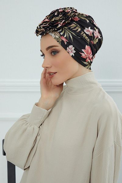 Aisha's Design Combed Cotton Patterned Rose Bonnet - B-21yd