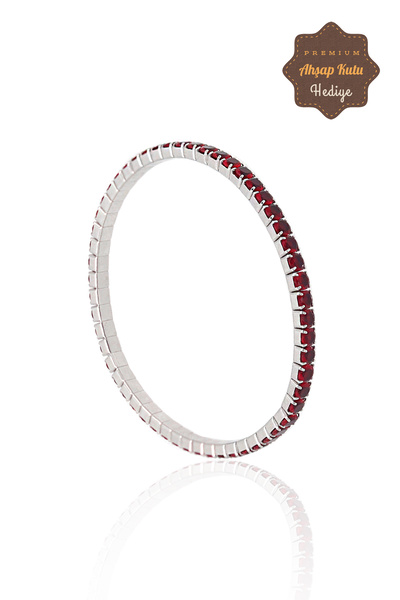 Midyat Nurtaş Gümüş Yakut Su Yolu Baget Model 925 Ayar Gümüş Kadın Esnek Bile...