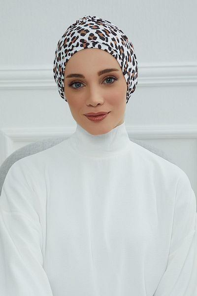 Aisha's Design بونيه من القطن الممشط المنقوش، B-53yd