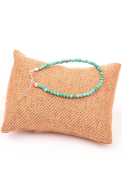 Taş Sandığı Very Thin Unpainted Turquoise Stone Bracelet (3.2 mm)