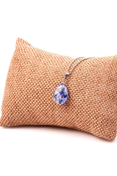 Taş Sandığı Blue Aventurine Stone Drop Necklace - Small Size