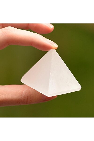 Taş Sandığı Selenit Taşı Piramit Kütle - 4 Cm